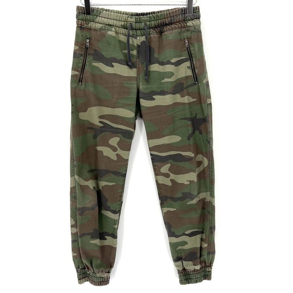 Aritzia Tna Alix Camo Jogger Pants Pull On Crop Zip Pockets Green Size XS - Picture 2 of 11
